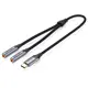Переходник-разветвитель Vention гибкий USB-C M/Jack 3.5 mm F x 2 0.3м BGNHY