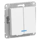 Выключатель встраиваемый Systeme electric AtlasDesign ATN000153 2 клавиши с подсветкой цвет белый 2 шт.