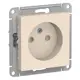 Силовая розетка встраиваемая Systeme electric AtlasDesign ATN000249 цвет бежевый