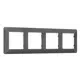 Рамка для розеток и выключателей Ambrella volt Alfa Line AF110654 4 поста цвет антрацит серый