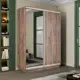 Шкаф-купе с зеркалом МК Е1-Юг Экспресс 220x140x45 см 7 полок ДСП цвет крафт табачный