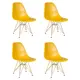 Комплект кухонных стульев 4 шт Dobrin Dsr lmzl-pp638a 46x46x53.5 см пластик цвет горчичный ножки золотые