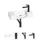 Мини-раковина для ванной или туалета Wellsee WC Area 202011838 с донным клапаном, сифоном и смесителем