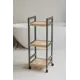 Стеллаж деревянный Pine на колесиках 34x92x33 см берёза цвет графит