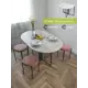 Кухонный стол овальный Laksi Стол обеденный 86x130 см ЛДСП цвет цемент