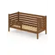 Кровать Solarius Детская реечное 90x101x150 см Сосна цвет темный дуб