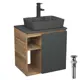Тумба Bauedge Bau Dream Blackwood 60 правая SD4377 графит раковина Cerama 48x37 темно-серая матовая смеситель Hotel Black Черный