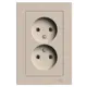 Розетка двойная встраиваемая Systeme electric AtlasDesign ATN001220 цвет песочный