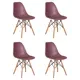Комплект кухонных стульев 4 шт Dobrin Dsw lmzl-pp638 46x46x53 см пластик цвет бордовый