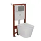 Комплект BAUEDGE E458103-BS0001-HQ-E00118 6 в 1: инсталляция IDEAL, унитаз безободковый Stil Hurricane, быстросъемное микролифт, кнопка Wheel