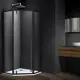 Душевой уголок Vincea Penta VSP-3P100CLB пятиугольный 100x100см черный профиль эффект стекла прозрачное закаленное стекло