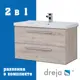 Тумба под раковину подвесная Dreja 77-0104D-com 75см цвет дуб кантри, с раковиной
