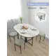 Кухонный стол овальный Laksi Стол обеденный 86x130 см ЛДСП цвет белый