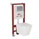 Комплект BAUEDGE Q111300-BS0001-HQ5-Q00016 6 в 1: инсталляция PRO, унитаз безободковый Stil Hurricane-5, сиденье быстросъемное микролифт, кнопка Soul