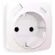 Накладка для розетки с заземлением и со шторками 2USB A+C Ambrella volt Omega OP2100 цвет жемчуг