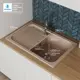 Мойка для кухни Polygran 891364 78x51 см глубина чаши 20 см искусственный камень цвет песочный