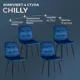 Комплект кухонных стульев Tetchair Chilly 4 шт 44.5х88х52.5 см велюр цвет синий