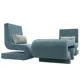 Набор Волна-3 стол/2 кресла Лига диванов 115725 277x80x77 см велюр цвет бирюзовый/серый
