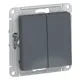 Выключатель встраиваемый Systeme electric AtlasDesign ATN000717 2 клавиши цвет серый