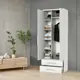 Шкаф распашной Гамма 1901022730 80x240x45 см ЛДСП цвет белый текстурный