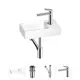 Мини-раковина для ванной или туалета Wellsee WC Area 202011813 с донным клапаном, сифоном и смесителем