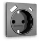 Накладка для розетки с заземлением со шторками 2USB A+C Ambrella volt Alfa AP6600 цвет антрацит серый