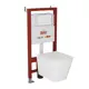 Комплект BAUEDGE Q111300-BS0001-HQ5-Q00014 6 в 1: инсталляция PRO, унитаз безободковый Stil Hurricane-5, сиденье быстросъемное микролифт, кнопка Soul