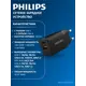 Зарядное устройство Philips DLP5331CB/74 GAN USB-C и USB-A 30 Вт быстрая зарядка QC3.0 черный