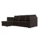 Диван Лига Диванов Слим 119986L 213x85x140 см искусственная кожа цвет коричневый