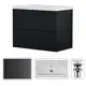Тумба с раковиной Am.pm M90FHX07522BMWC075WG-164 Gem 75 см подвесная с донным клапаном 2 ящика цвет черный