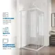Душевой уголок Gutewetter 3507958553 квадрат 70x70см белый профиль эффект стекла прозрачный