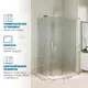 Душевая ширма GuteWetter 205573462 100x130см 1/4 Круга цвет хромированный