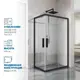 Душевой уголок Gutewetter 946080512 прямоугольник 95x85см черный профиль эффект стекла прозрачный