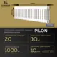 Радиатор Guardo Pilon 235 20 секций 300x924 мм. боковое подключение сталь цвет белый