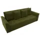 Диван раскладной Лига диванов 228x83x79 см вельвет цвет зеленый
