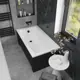 Ванна акриловая Helmken Rivana 2773Y7447X 130х70 комплект 4 в 1: прямоугольная ванна, каркас, лицевой и торцевой экраны цвет черный
