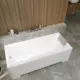 Ванна акриловая Helmken Luna 9P2280S372 150х70 комплект 4 в 1: прямоугольная ванна, ножки, серый подголовник и лицевой экран цвет белый