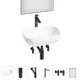 Раковина Wellsee air gap s 20218872R 50см цвет раковина 6 в 1: д/к, сифон, смеситель, вентили, зеркало