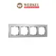 Рамка для розеток и выключателей Werkel Aluminium 4 поста цвет алюминий