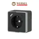 Розетка USB накладная Werkel Gallant W5071735 с заземлением со шторкой цвет черный матовый/хром