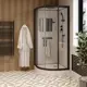 Душевая кабина Ceruttispa Viva 91B 90x90x215 см низкий поддон профиль черный стекло прозрачное