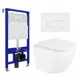 Комплект 3 в 1 инсталляция Enio Tecnico 52 + Унитаз подвесной BelBagno Uno + кнопка белая матовая