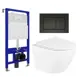 Комплект 3 в 1 инсталляция Enio Tecnico 52 + Унитаз подвесной BelBagno Uno + кнопка черная матовая2