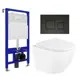 Комплект 3 в 1 инсталляция Enio Tecnico 52 + Унитаз подвесной BelBagno Uno + кнопка черная матовая3
