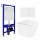 Комплект 3 в 1 инсталляция Enio Tecnico 52 + Унитаз подвесной BelBagno Due + кнопка белая матовая