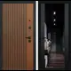 Входная дверь Labirintdoors Шторм 205x88см левый цвет черный кварц/дуб кантри темный с зеркалом