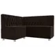 Диванов угловой Лига Диванов 107598L Мирта 151x90x125 см микровельвет цвет коричневый