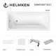 Ванна акриловая Helmken Luna 221X6989F6 160х70 комплект 5 в 1: прямоугольная ванна, ножки, серый подголовник, лицевой и торцевой экраны белого цвета