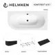 Ванна акриловая Helmken Marbella Lux 63422EK925 160x75 комплект 4 в 1: правосторонняя ванна, каркас, черный подголовник, лицевой экран цвет черный