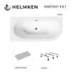 Ванна акриловая Helmken Marbella Lux 1747N8T738 180x80 комплект 3 в 1, левая цвет белый/серый